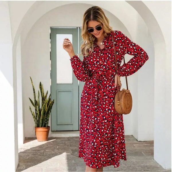 Robe Léopard Rouge