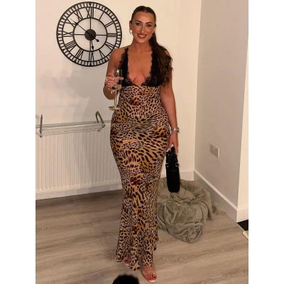 Robe Longue de Soirée Sexy Léopard