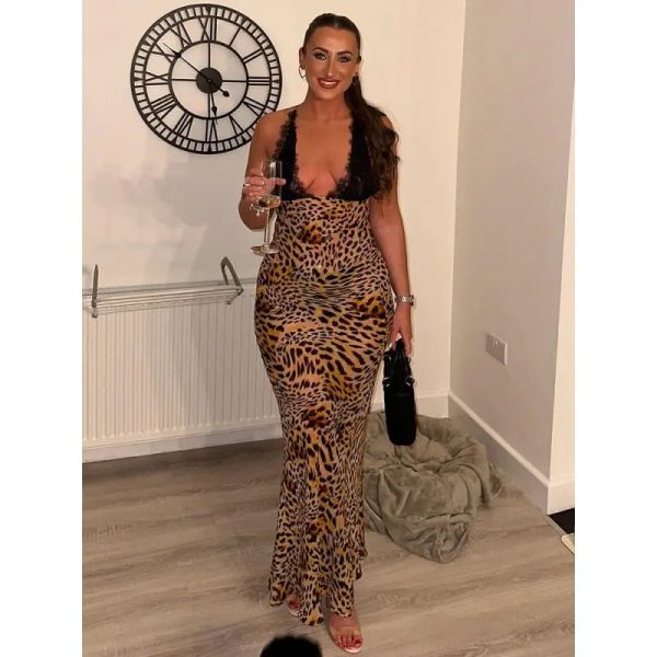 Robe Longue de Soirée Sexy Léopard