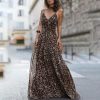 Robe Longue Léopard Romantique