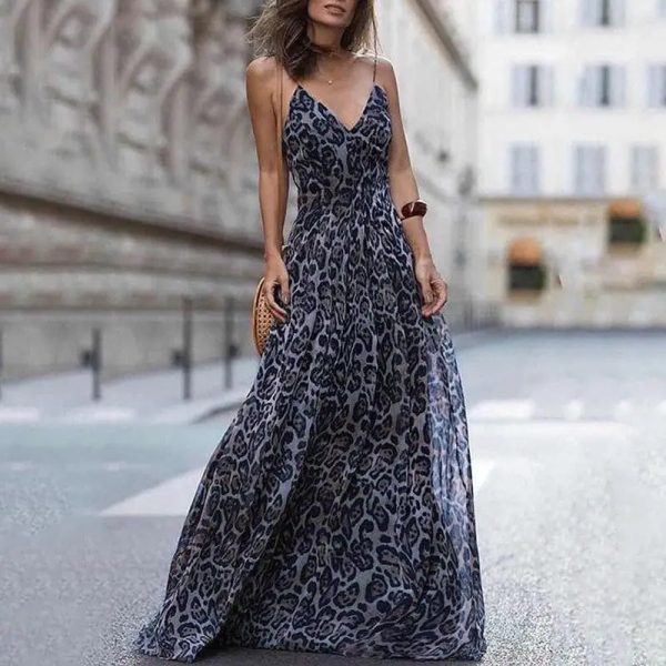 Robe Longue Léopard Romantique