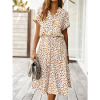 Robe Mi-Longue Bohème Motif Léopard Blanc
