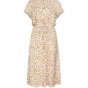 Robe Mi-Longue Bohème Motif Léopard Blanc