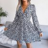Robe Motif Léopard Décolleté