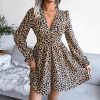 Robe Motif Léopard Décolleté