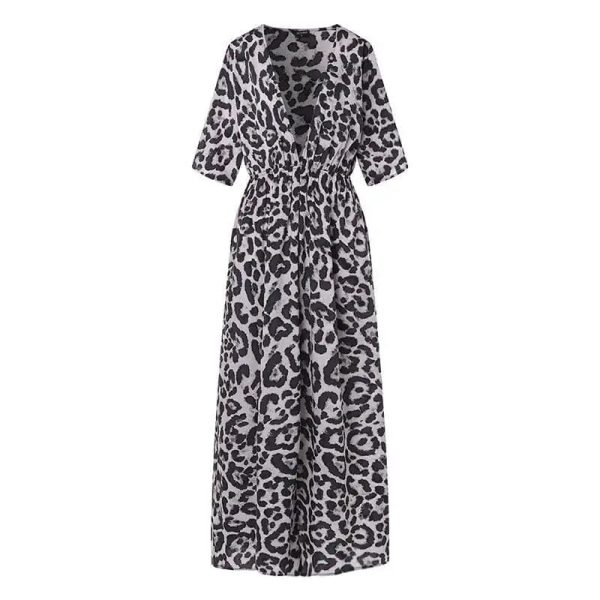 Robe Motif Léopard Kimono