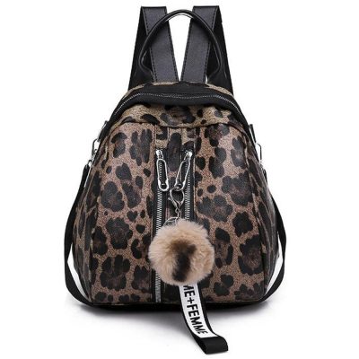 sac a dos leopard cuir