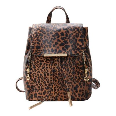sac a dos leopard cuir