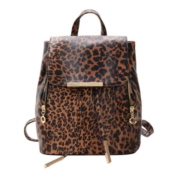 sac a dos leopard cuir