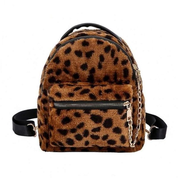 Sac à Dos Léopard Fourrure Synthétique