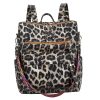 Sac à Dos Léopard Simili-Cuir Marron
