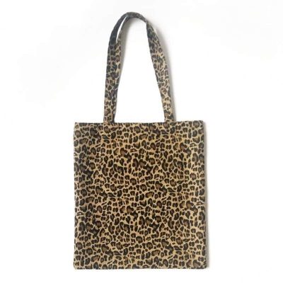 sac leopard en toile marron