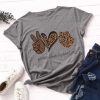T-Shirt Imprimé Léopard Peace Love