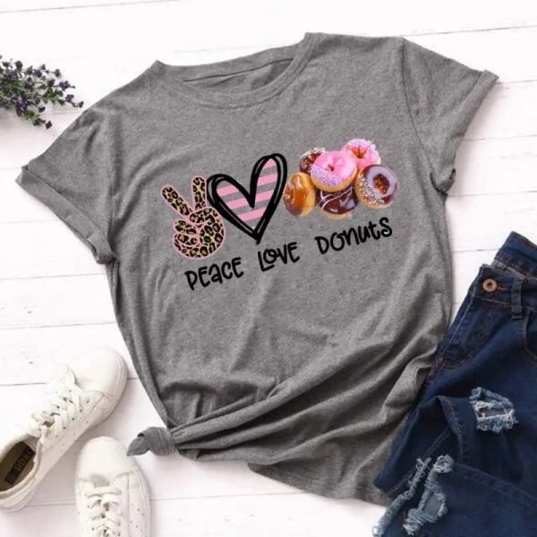 T-Shirt Imprimé Léopard Peace Love