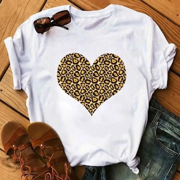 T-Shirt Léopard Cœur
