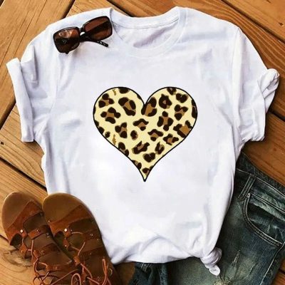 T-Shirt Léopard Cœur