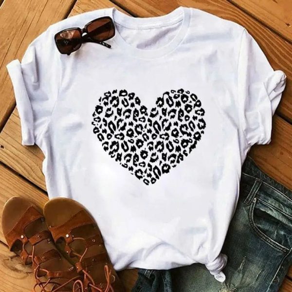 T-Shirt Léopard Cœur