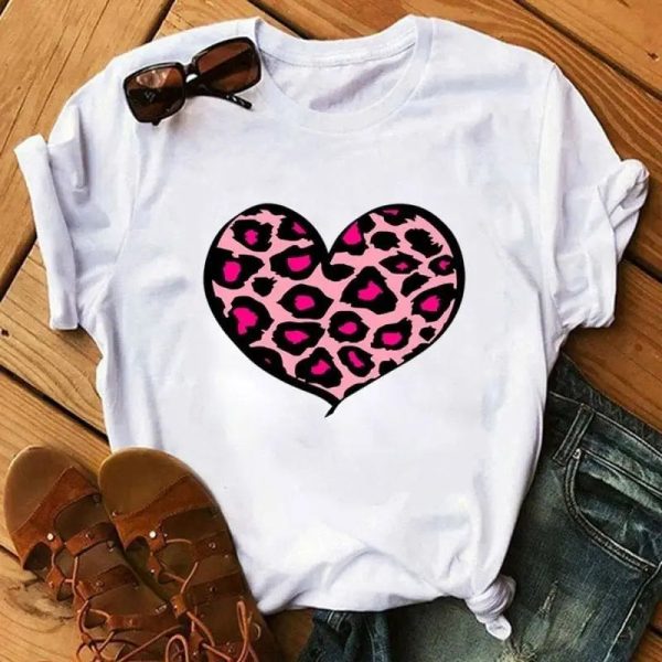 T-Shirt Léopard Cœur