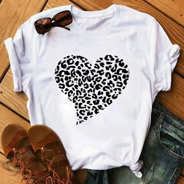 T-Shirt Léopard Cœur
