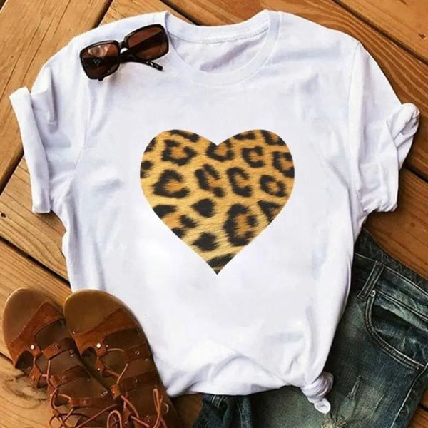 T-Shirt Léopard Cœur