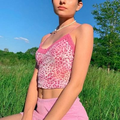 Top Dentelle Léopard Rose