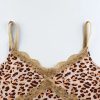 Top Dentelle Léopard Dentelle Sexy Beige