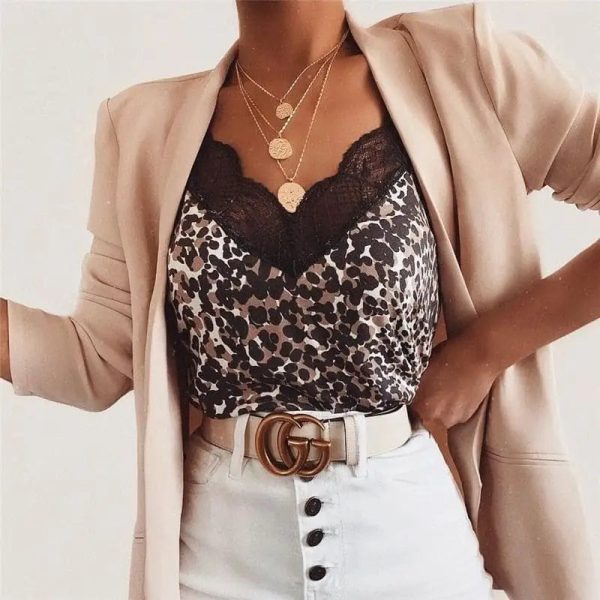 Top Léopard Femme Dentelle
