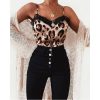 Top Léopard Femme Dentelle Beige