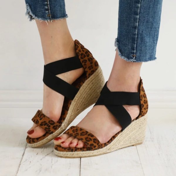 sandales leopard plateforme
