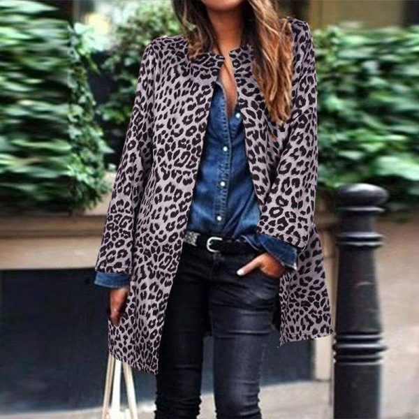 Veste Léopard Fluide Grise