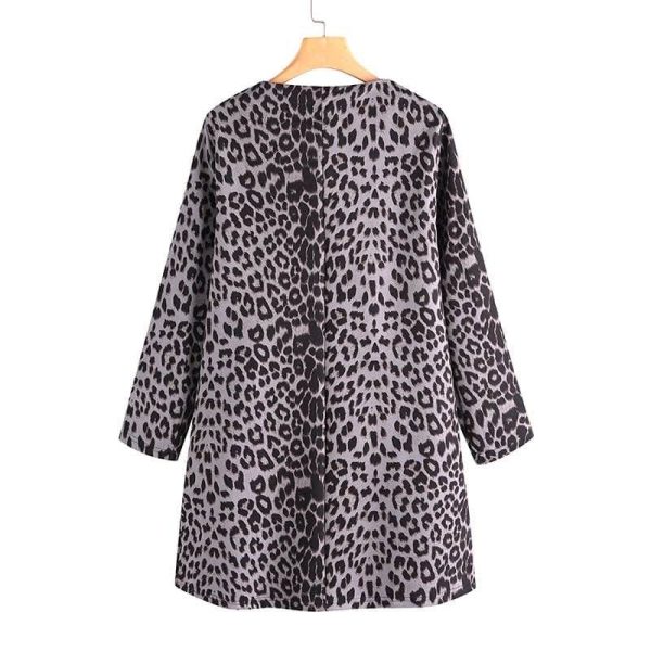 Veste Léopard Fluide Grise