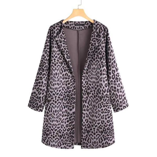 veste leopard fluide grise