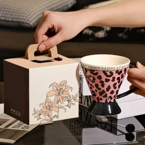 Mug Rose Léopard – Tasse en Céramique