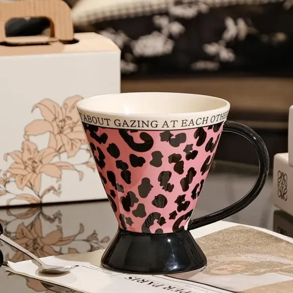 Mug Rose Léopard – Tasse en Céramique