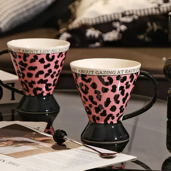 Mug Rose Léopard – Tasse en Céramique