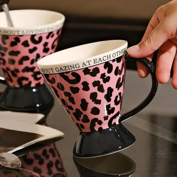 Mug Rose Léopard – Tasse en Céramique
